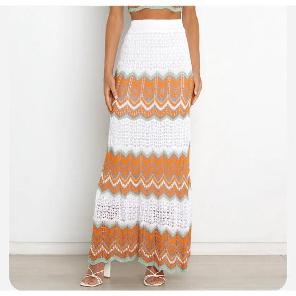 NWT Petal & Pup Nova Skirt Maxi Crochet Knit Size 8 Travel Beach Vacation Resort - Picture 1 of 10